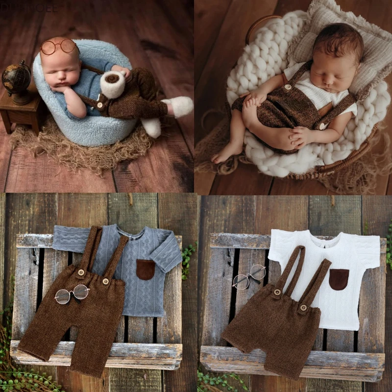 Baby Clothing Sets Boy - 新生児の男の子、シックなスーツ、幼児撮影アクセサリー、写真撮影のための写真アクセサリー