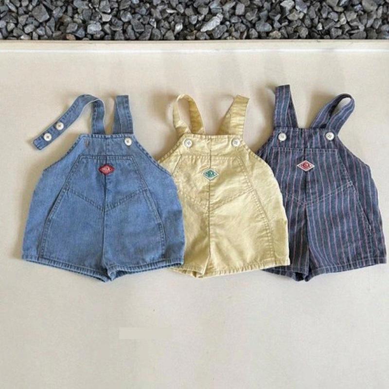 Baby Overall Denim - 2025年夏新作 子供用デニムオーバーオール 女の子 カジュアルショーツ キッズジーンズ ビブファッション