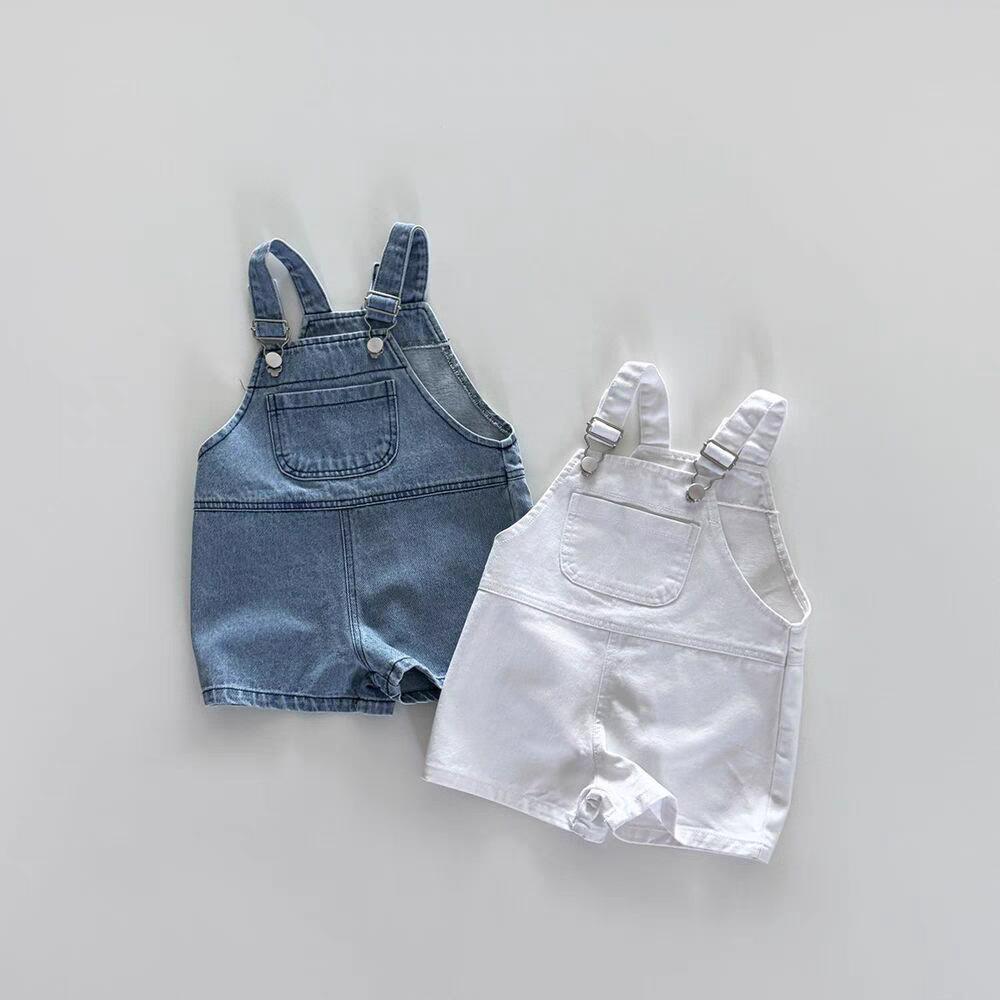 Baby Overall Denim - 2025年夏新作 子供用デニムオーバーオール 無地 女の子 カジュアルパンツ キッズジーンズ