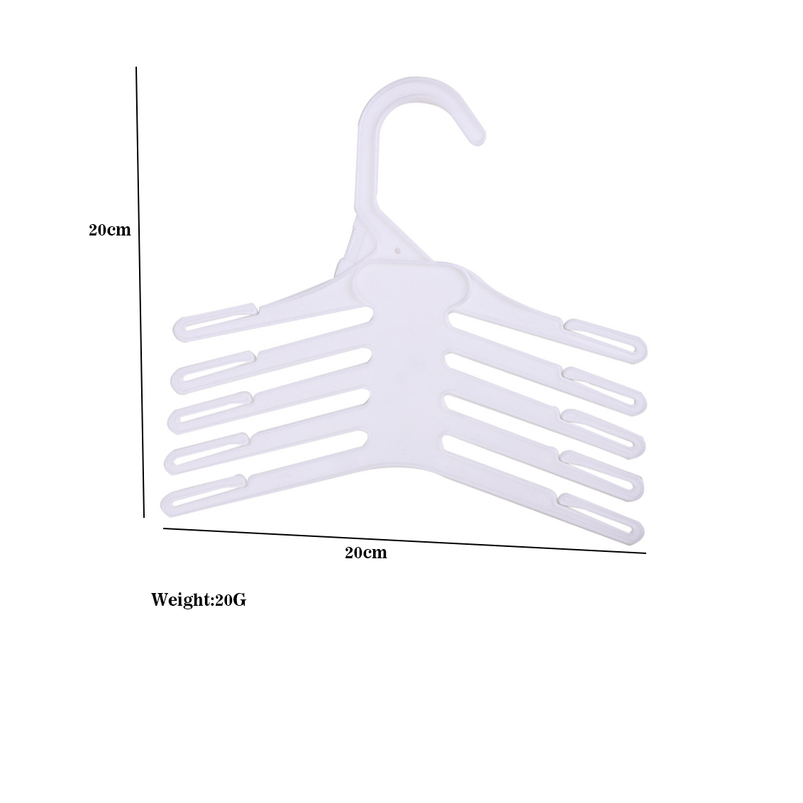 Baby Clothing Layers - 白いプラスチック製滑り止めズボンハンガー20個セット、子供服スタンド、白い多層ハンガー、ベビー服用