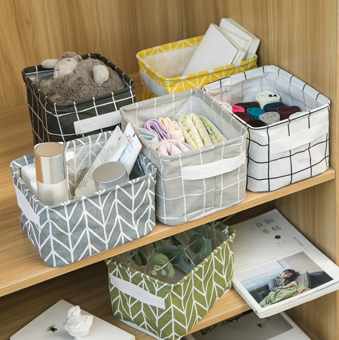 Baby Clothing Basket - リネンデスクトップ雑貨収納バスケットおもちゃ収納ボックスランドリー下着化粧品オーガナイザーオフィス文具用