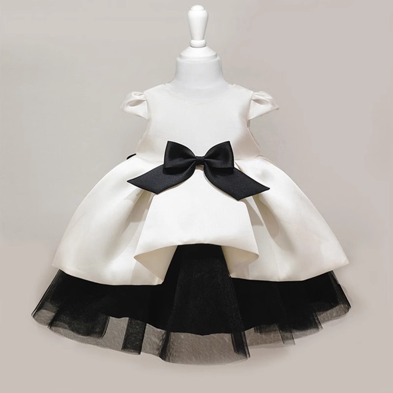 Baby Clothing For Girls - 2026 韓国女の赤ちゃん最初の誕生日ドレスサテンチュチュプリンセスガウンお祝いパーティー衣装子供ページェントフォーマル衣装