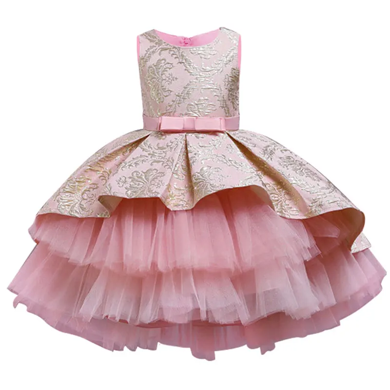 Baby Clothing Layers - レイヤードヴィンテージ刺繍ベビーガールズプリンセスドレス、パーティー・パフォーマンス用、エレガントな子供服、女の子用ドレス（1〜8歳）