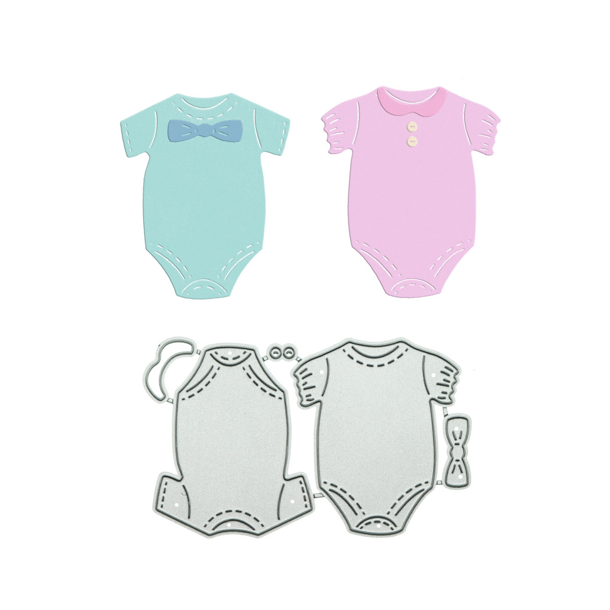 Baby Clothing Patterns Free - 金属切削ダイス衣類ベビーロンパースパターンスクラップブッキング用手作りお祝いカードクラフト装飾パンチステンシル