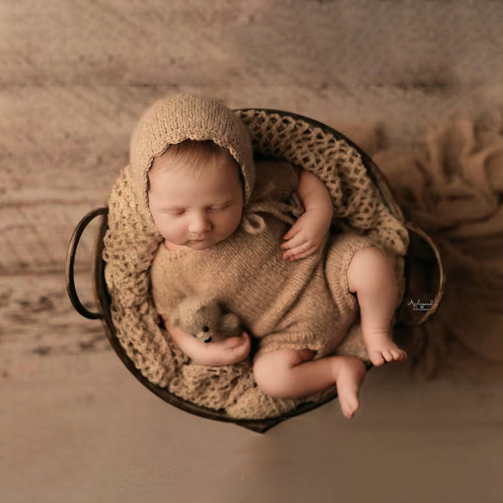 新生児の写真撮影の小道具ベビージャンプスーツ帽子写真撮影服半 - Baby Clothing Onesies のレビューと価格