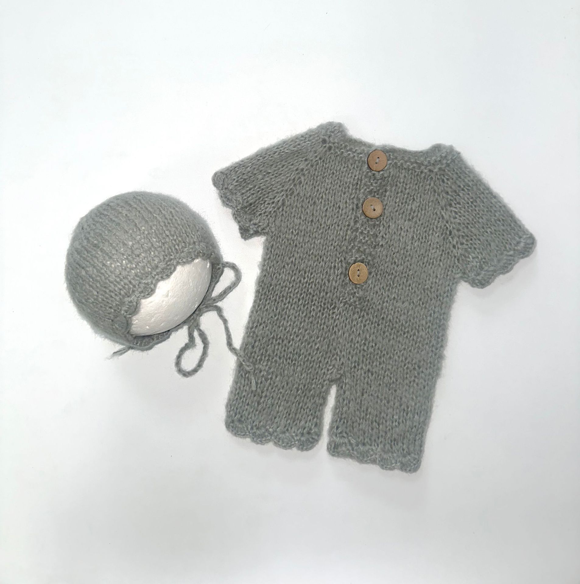 新生児の写真撮影の小道具ベビージャンプスーツ帽子写真撮影服半 - Baby Clothing Onesies のレビューと価格