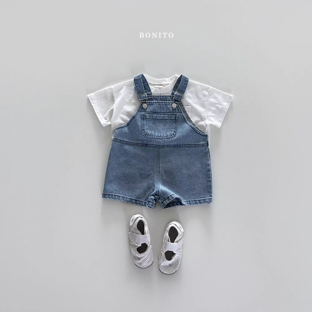 2025年夏新作 子供用デニムオーバーオール 無地 女の子  - Baby Overall Denim のレビューと価格