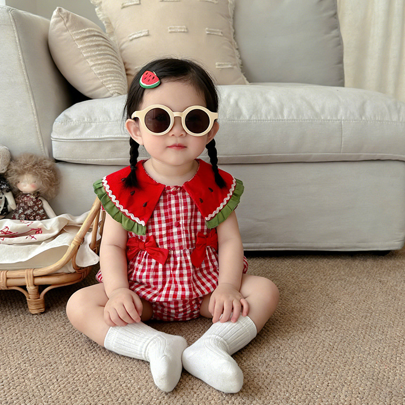 0-2Y 女の赤ちゃん服夏ボウラペルジャンプスーツ新生児赤と - Baby Clothing Patterns Free のレビューと価格