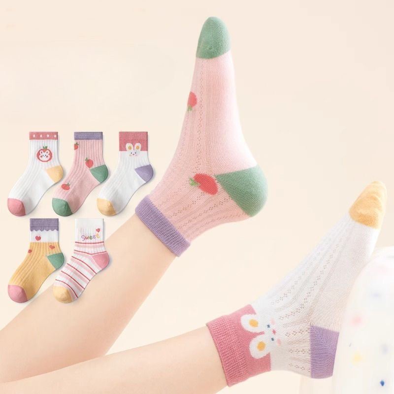 子供靴下 5 ペア/ロット春夏綿女の子靴下かわいい漫画パター - Baby Clothing Patterns Free のレビューと価格
