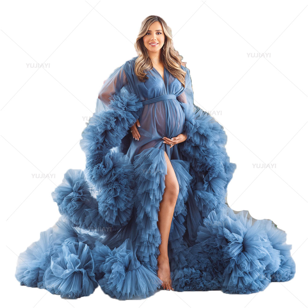 高級ふわふわ女性のウエディングドレスカスタマイズローブベビー - Baby Gown Nightwear のレビューと価格