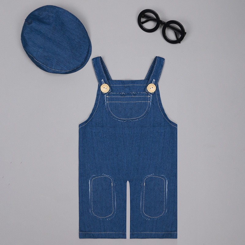 ❤️ 新生児写真撮影服デニムオーバーオールスタジオベビーボー - Baby Overall Denim のレビューと価格