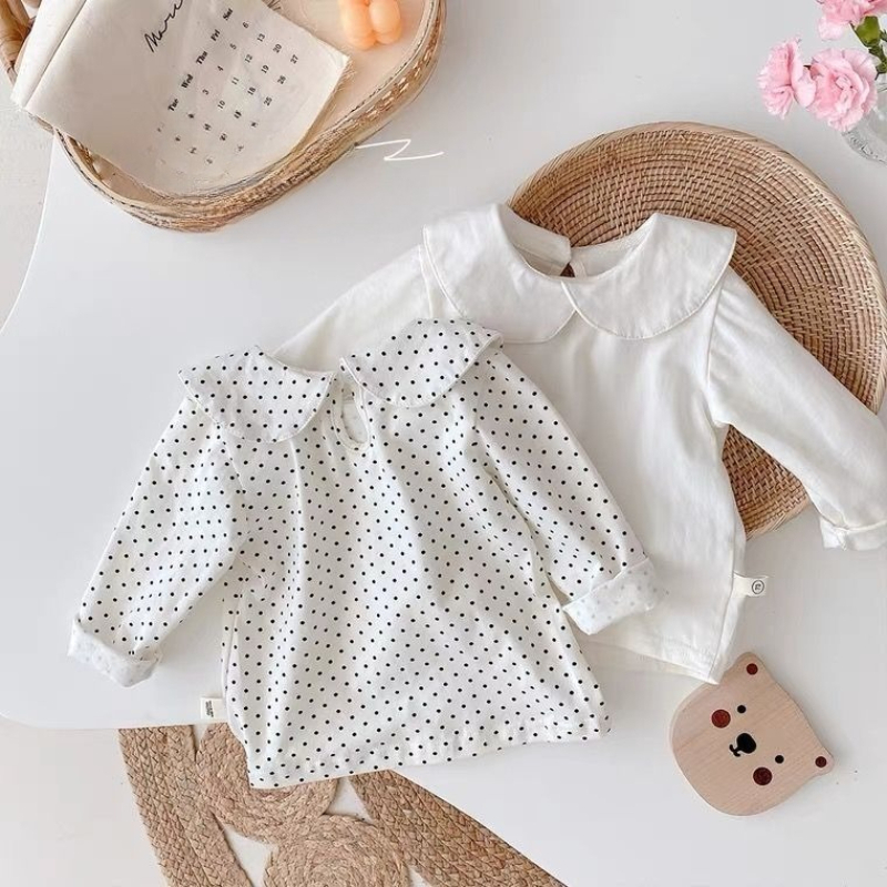 女の子用長袖Tシャツ 春秋 ホワイトカラートップ ベビーソリ - Baby Clothing Layers のレビューと価格
