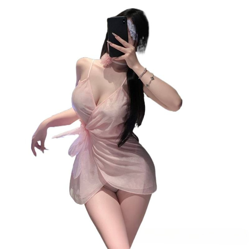 ディープ V パジャマストラップナイトドレスメッシュナイトウ - Baby Gown Nightwear のレビューと価格