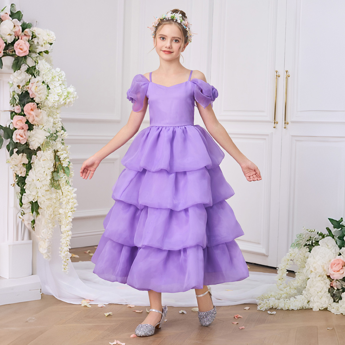 2025 花ベビー誕生日ガールパーティードレスふわふわレイヤ - Baby Clothing Layers のレビューと価格