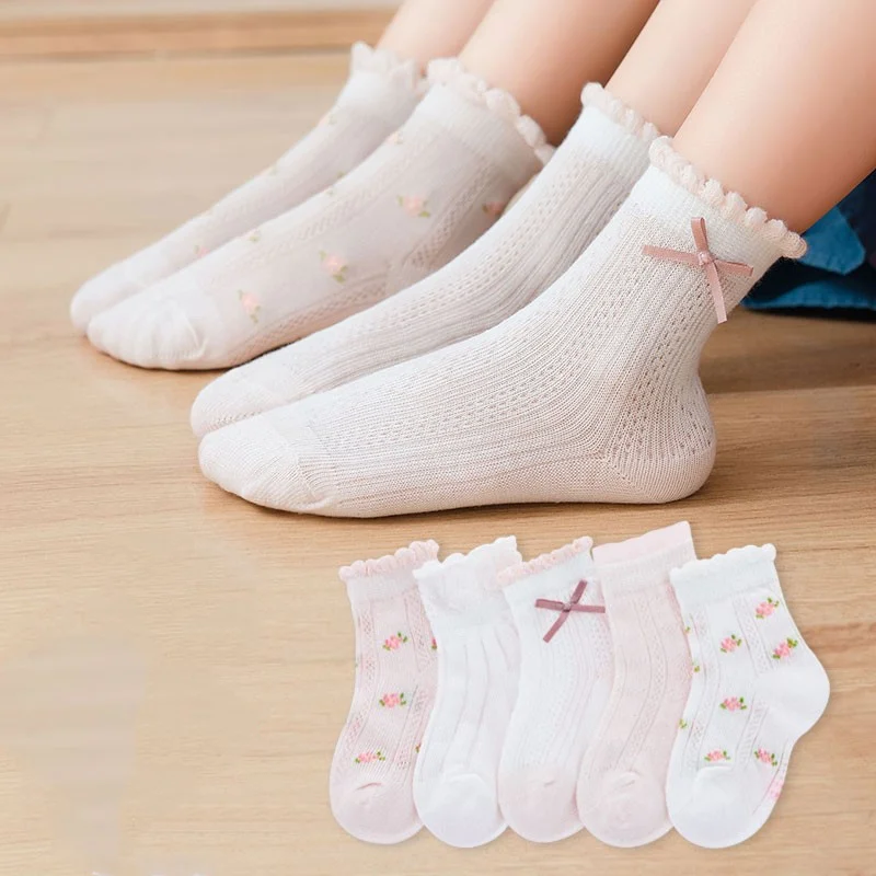 子供靴下 5 ペア/ロット春夏綿女の子靴下かわいい花柄子供の - Baby Clothing Patterns Free のレビューと価格