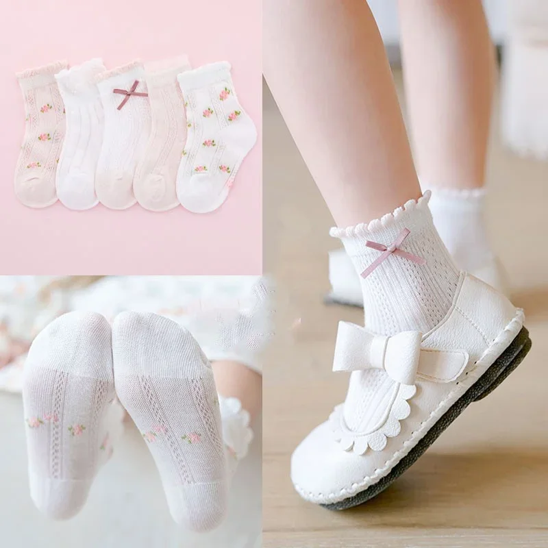 子供靴下 5 ペア/ロット春夏綿女の子靴下かわいい花柄子供の - Baby Clothing Patterns Free のレビューと価格