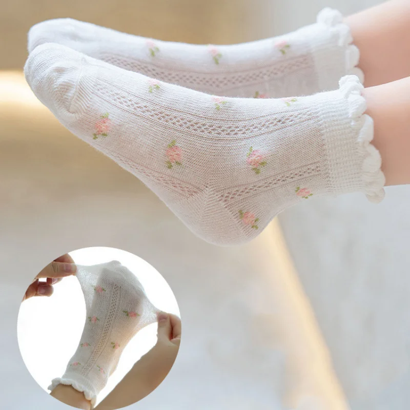 子供靴下 5 ペア/ロット春夏綿女の子靴下かわいい花柄子供の - Baby Clothing Patterns Free のレビューと価格