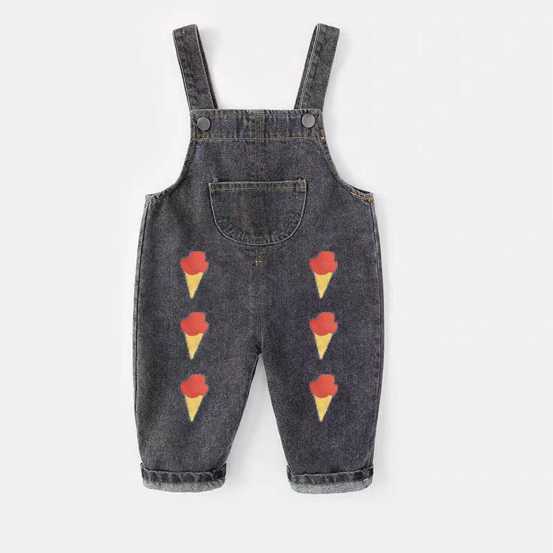 春秋冬のオーバーオール少年少女ジャンプスーツ子供デニムオーバ - Baby Overall Denim のレビューと価格