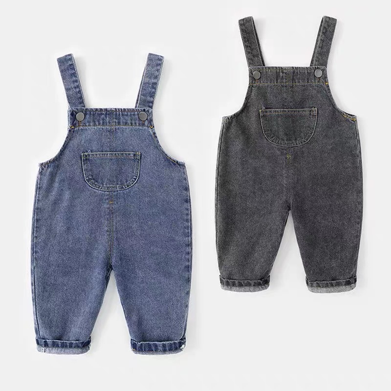 春秋冬のオーバーオール少年少女ジャンプスーツ子供デニムオーバ - Baby Overall Denim のレビューと価格