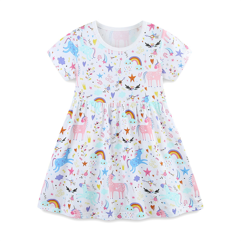 2-7T ジャンプメーターレインボー半袖ベビープリンセスドレ - Baby Clothing Patterns Free のレビューと価格