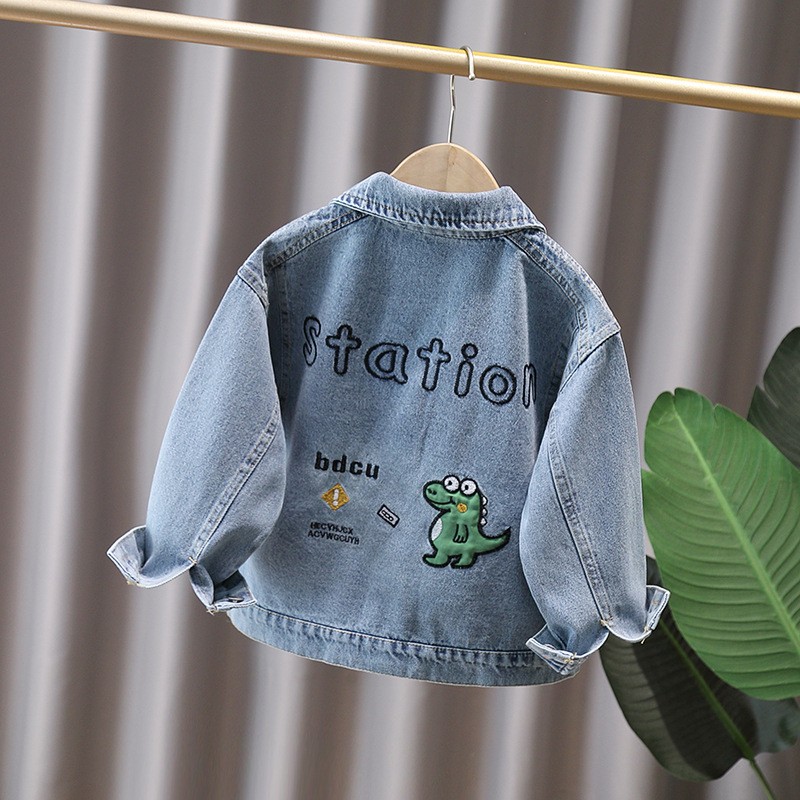 かわいいスタイルベビー子供デニムジャケット恐竜子供のための少 - Baby Clothing For Girls のレビューと価格