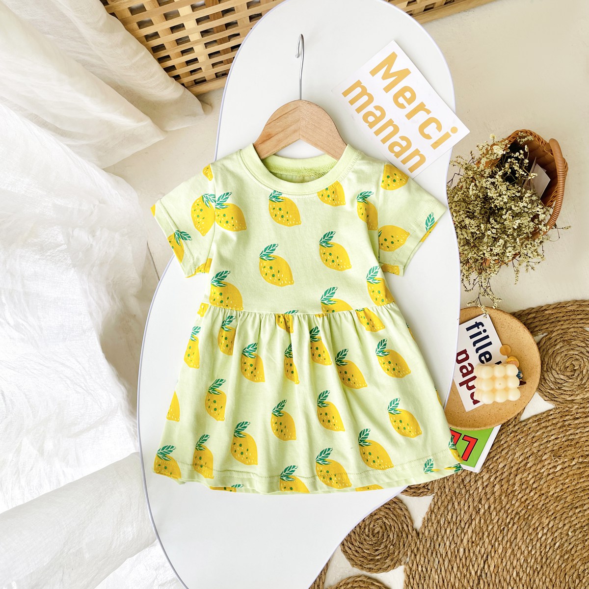 Sanlutoz フルーツプリントサマーホリデーベビードレス - Baby Clothing Patterns Free のレビューと価格