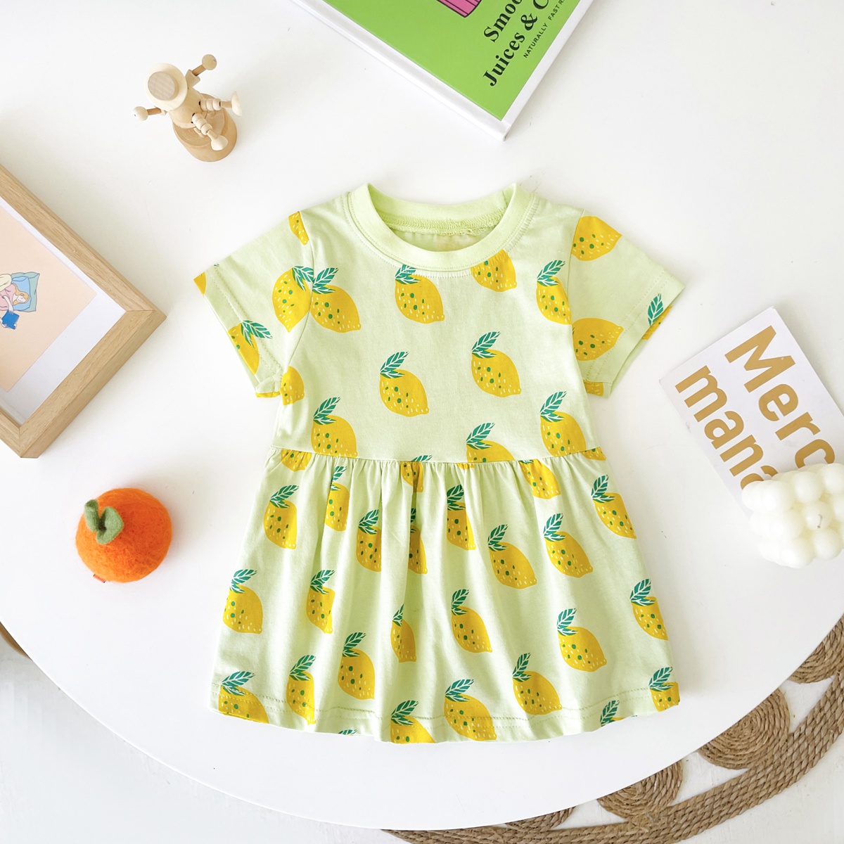 Sanlutoz フルーツプリントサマーホリデーベビードレス - Baby Clothing Patterns Free のレビューと価格