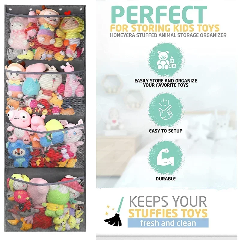 新しいぬいぐるみ収納袋ドアの上にぬいぐるみオーガナイザーぶら - Baby Clothing Types のレビューと価格