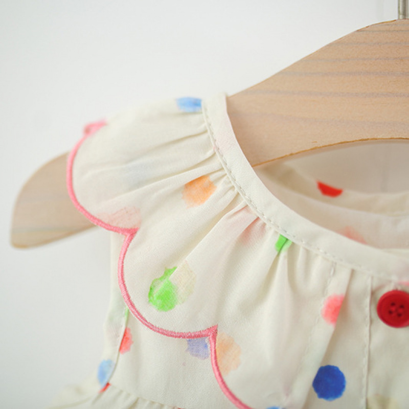 子供服：女の子用夏用ノースリーブワンピース、カラフルな水玉模 - Baby Clothing Layers のレビューと価格