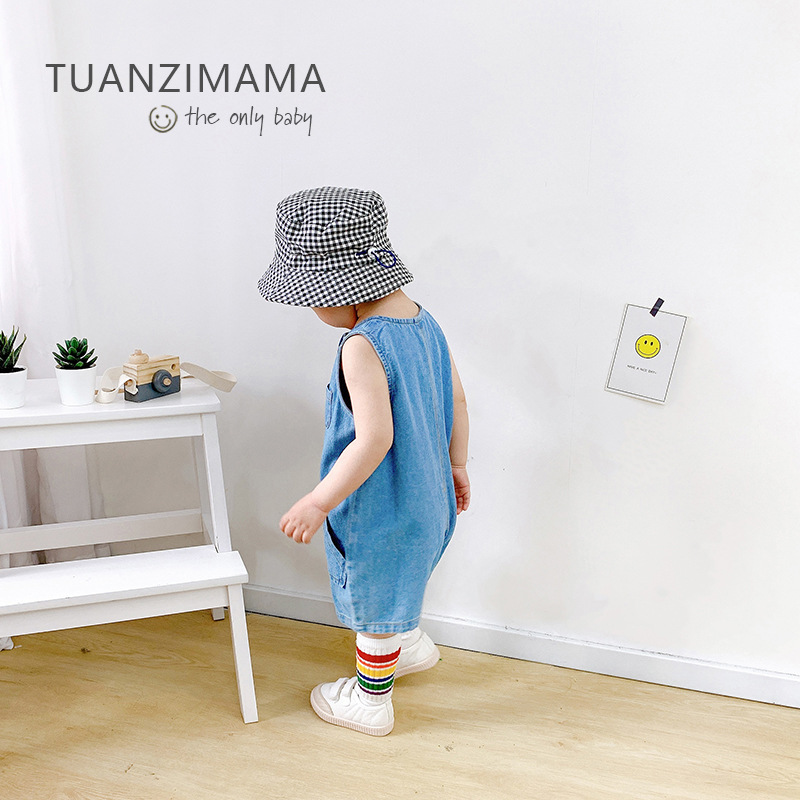 2026年夏 韓国風ノースリーブデニムベビーロンパース 男の - Baby Overall Denim のレビューと価格