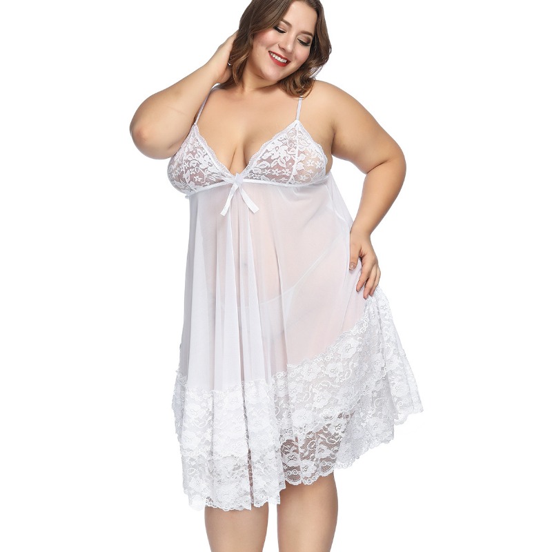 S-7XL プラスサイズのセクシーなストラップナイトウェア大 - Baby Gown Nightwear のレビューと価格